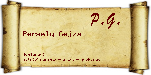 Persely Gejza névjegykártya